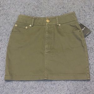 Army green skirt